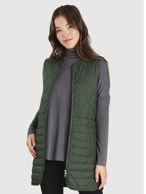 KIT AND ACE Olive Green Quilted Vest Small EUC
